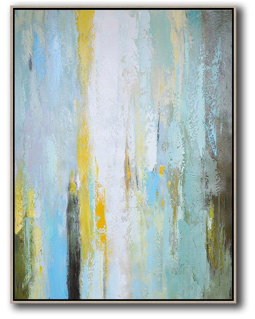 Vertical Palette Knife Contemporary Art #L3B abstract canvas